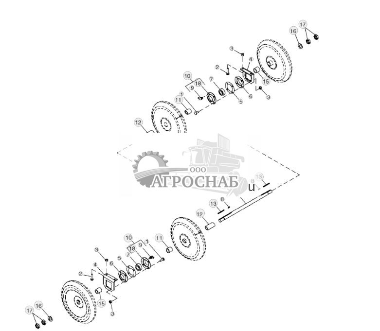 Press Wheel Axle Assembly, 4